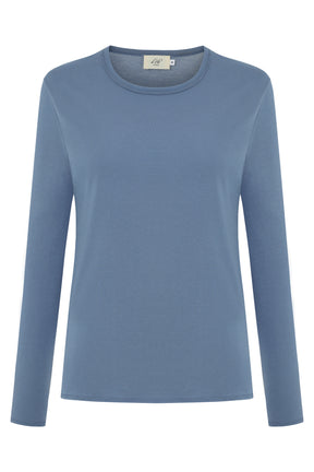 Mira Women T-Shirt Round Neck Long Sleeve Country Blue