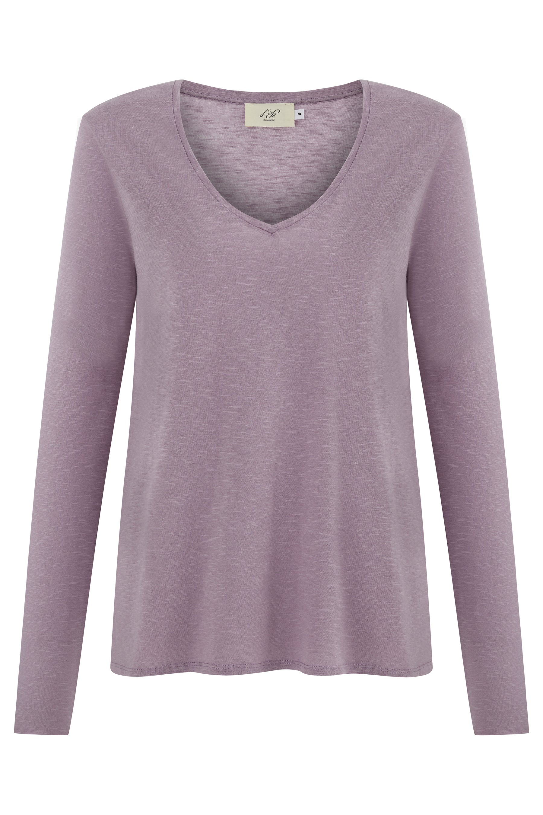 Esterella Women T-Shirt V-Neck Long Sleeve Lavender Mist