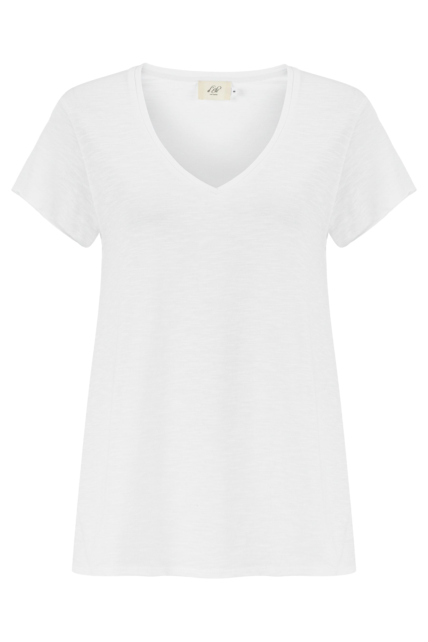 Rebecca Women T-Shirt V-Neck Short Sleeve White