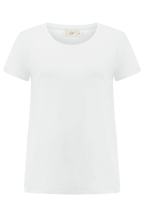 Vivien Women T-Shirt Round Neck Short Sleeve White Single Jersey